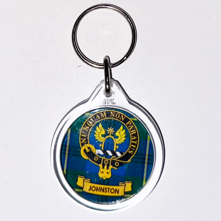 Clan Crest Plastic Key Chain - Johnston