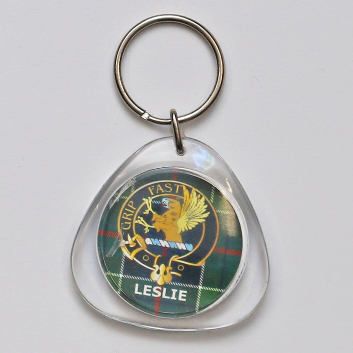 Clan Crest Plastic Key Chain - Leslie