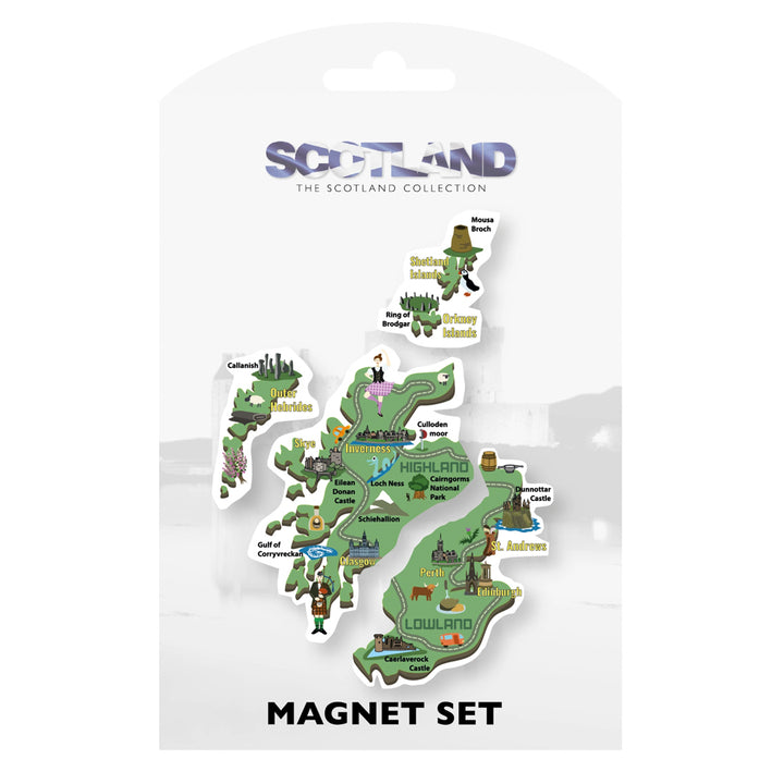Map of Scotland Magnet Set