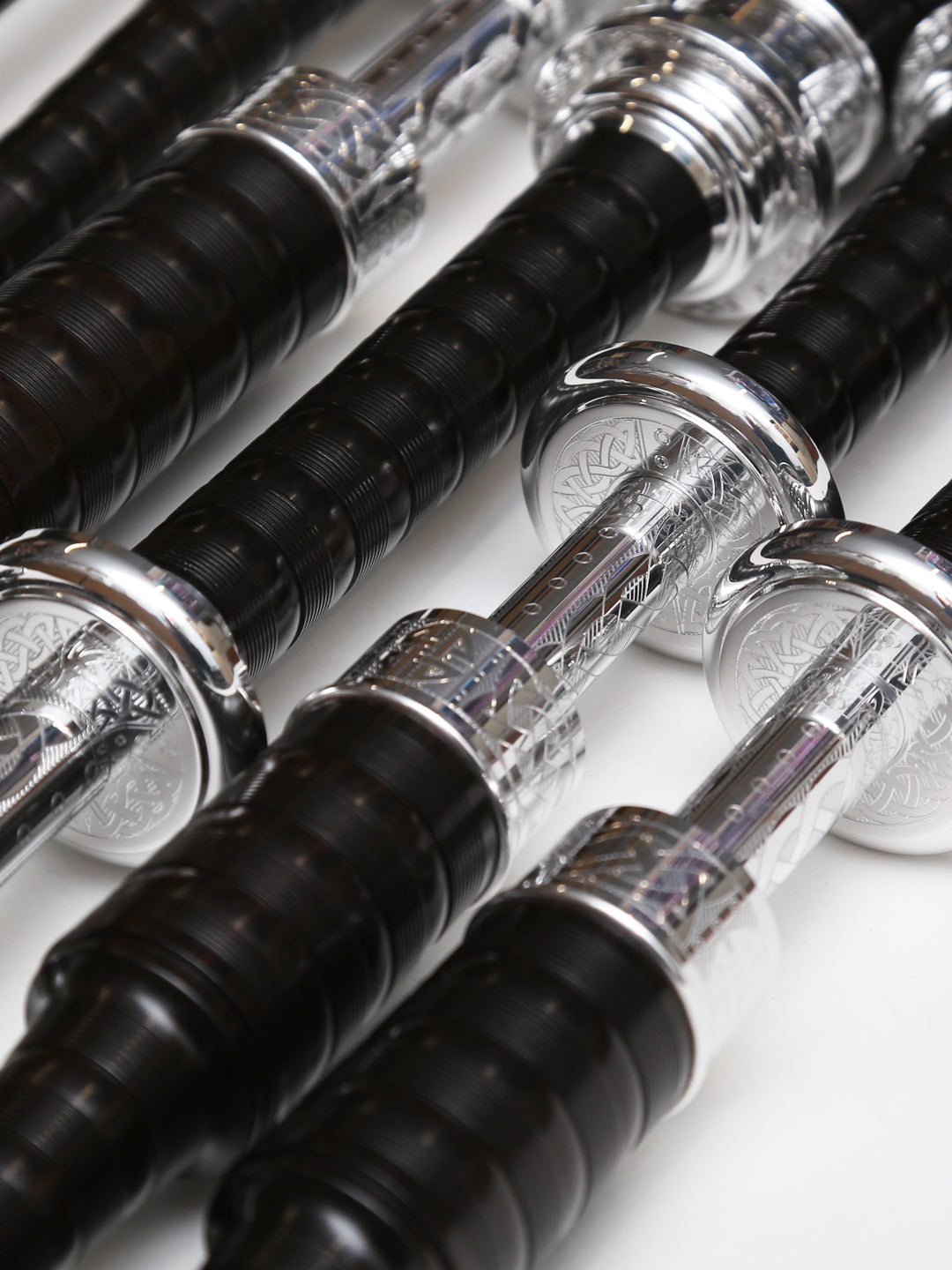 McCallum Bagpipes - Full Engraved Alloy Angle 1