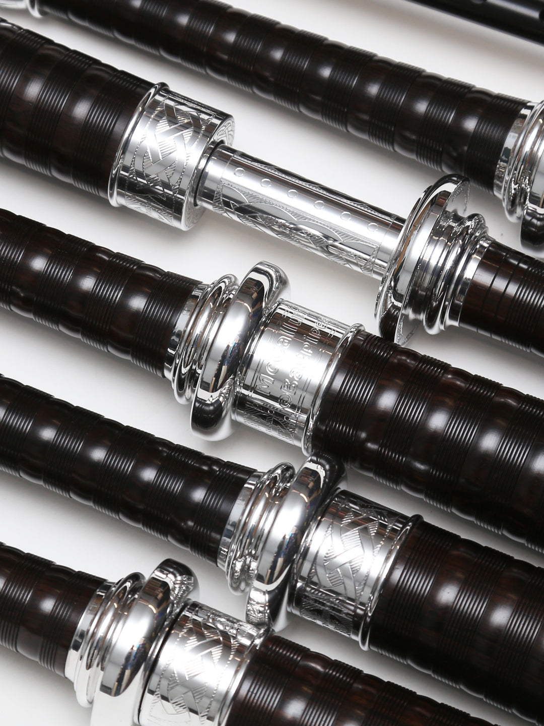 McCallum Bagpipes - Full Engraved Alloy Angle 2