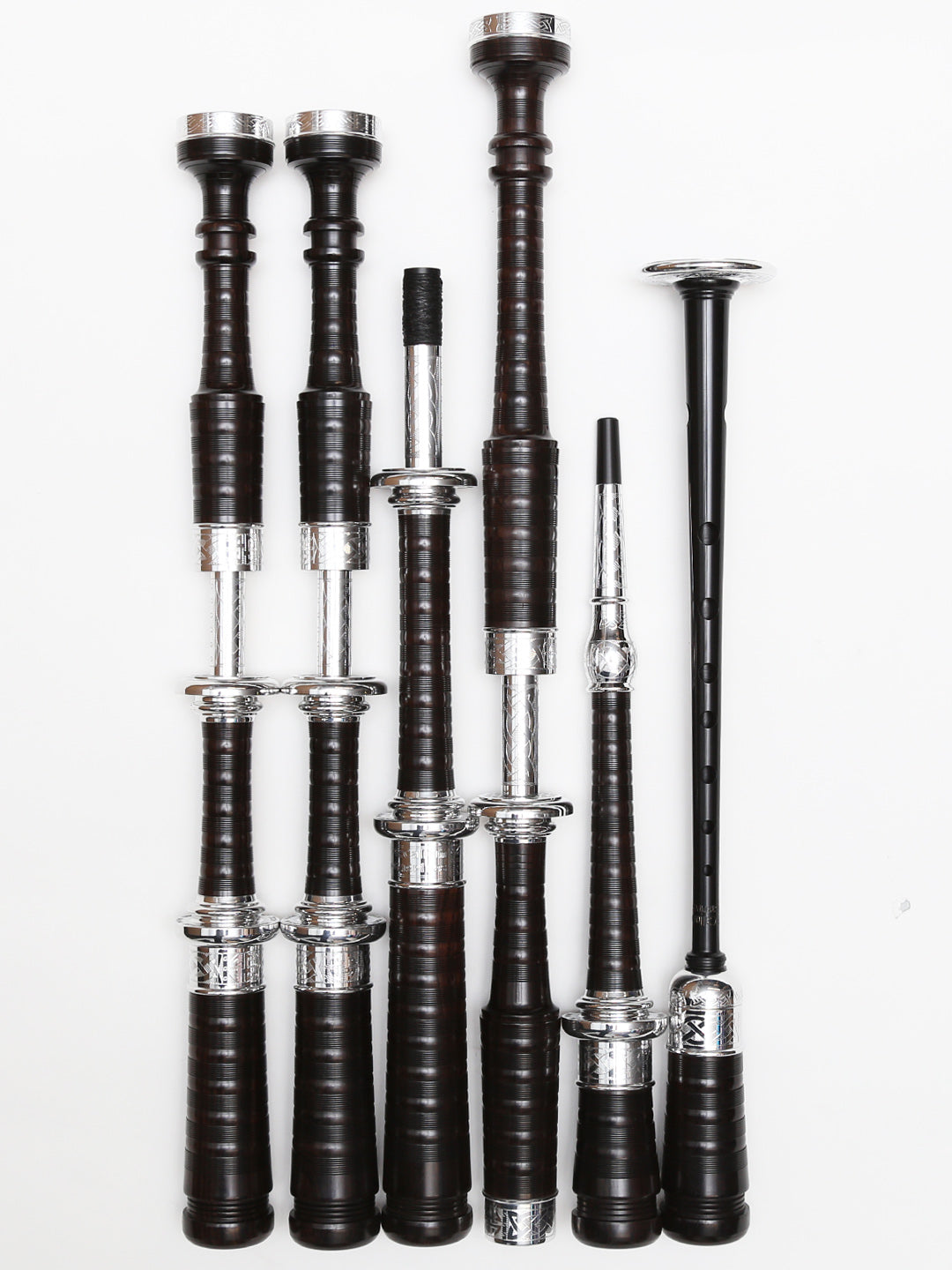 McCallum Bagpipes - Full Engraved Alloy Sticks