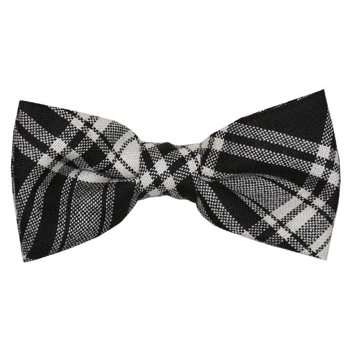 Men's Tartan Bow Tie - Menzies Black and White