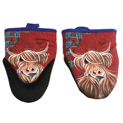 Mini Oven Mitts - McMoo Tartan Paint
