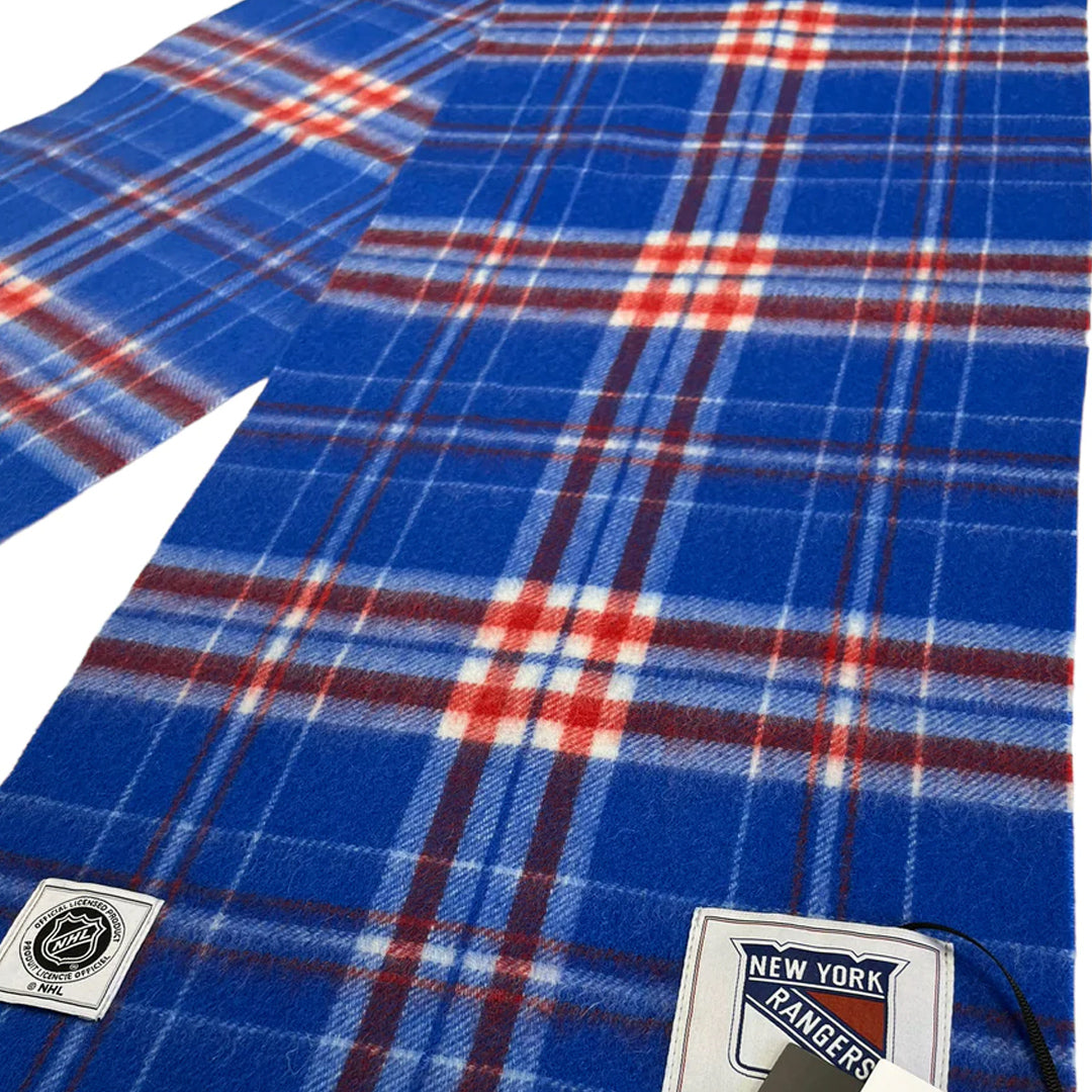 New York Rangers Lambswool Tartan Scarf Close