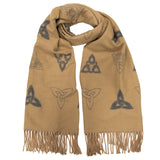 Oversized Scarf - Trinity Knot Camel Grey