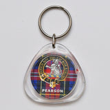Clan Crest Plastic Key Chain - Pearson