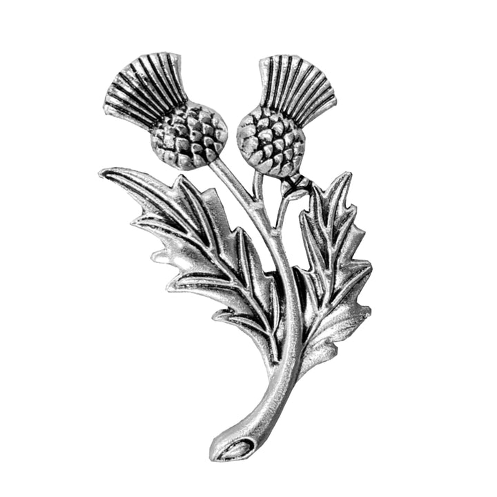 Pewter Double Headed Thistle Brooch