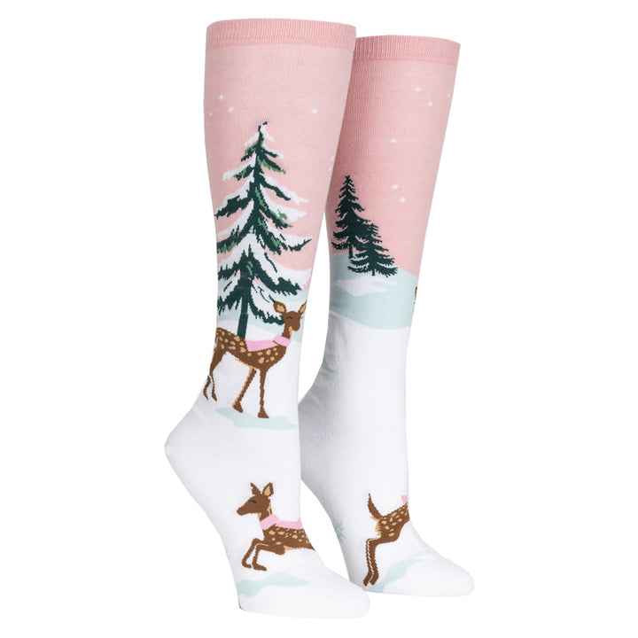 Practice Knee High Socks (Christmas Deer Shimmer)