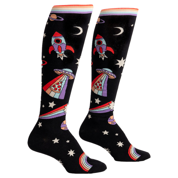 Practice Knee High Socks (Space Pizza)