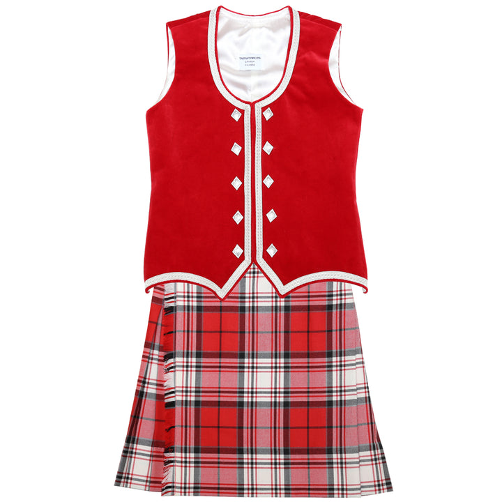 Size 4/6 Red Reverse McKellar Kiltie and Vest