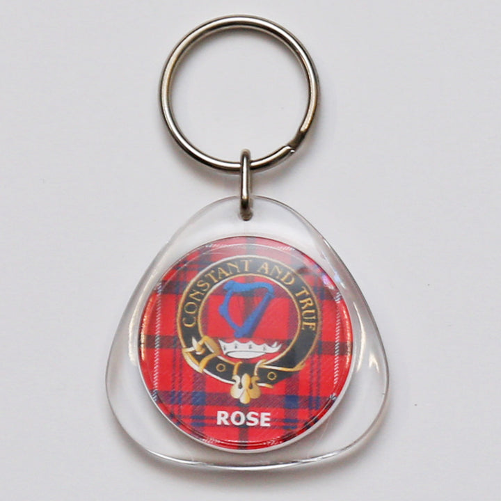 Clan Crest Plastic Key Chain - Rose