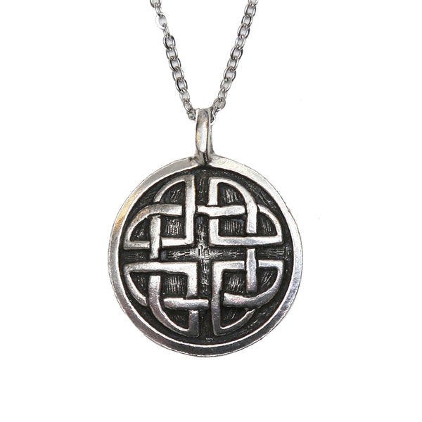 Round Lovers Knot Celtic Pewter Necklace