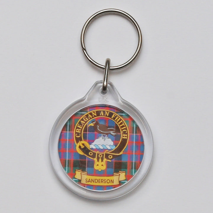 Clan Crest Plastic Key Chain - Sanderson