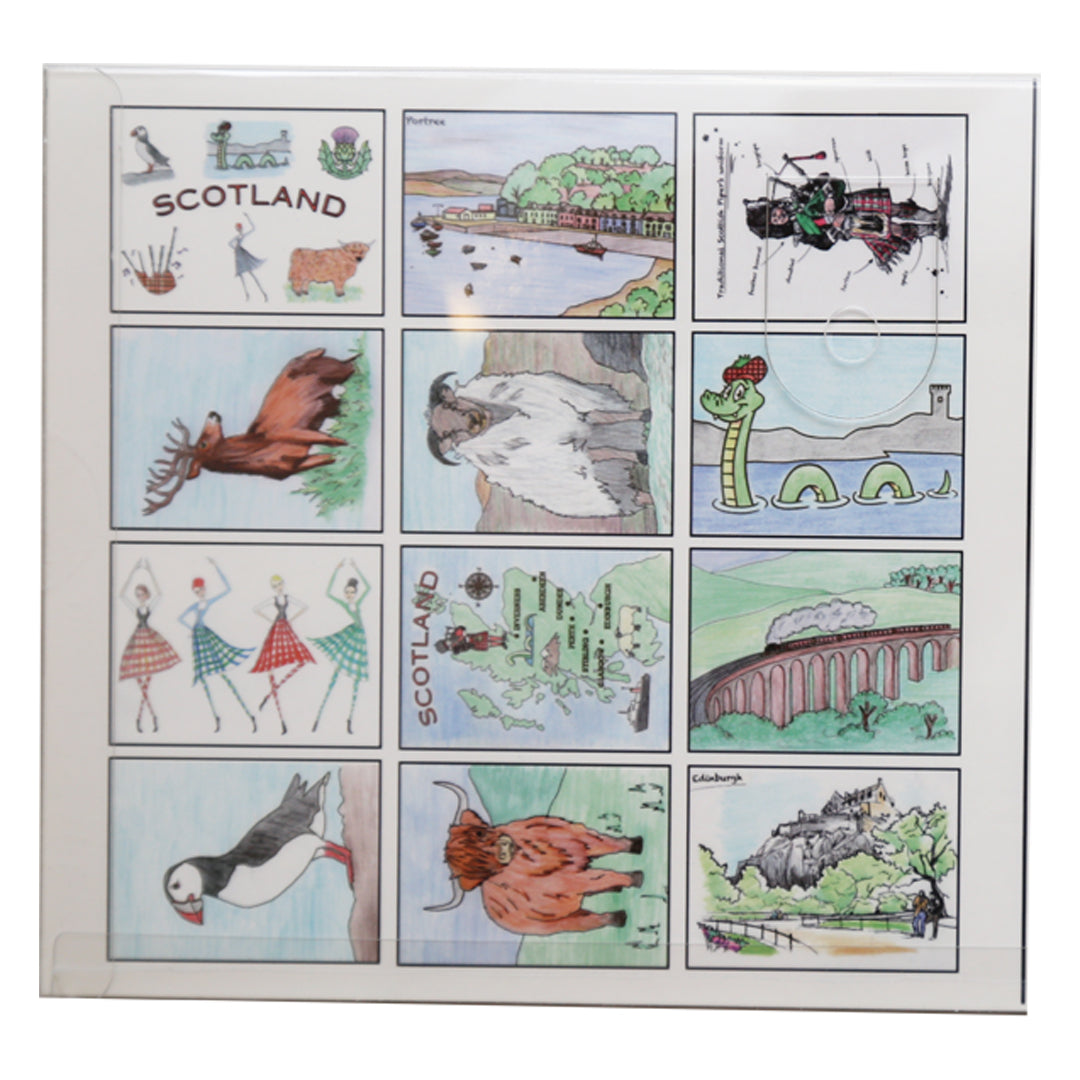 Scotland Postcard Colouring Set Example