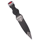 Sgian Dubh, Polished Pewter (Celtic) - Ruby Stone