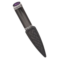 Sgian Dubh, Blackwood Stone Top (Amethyst)