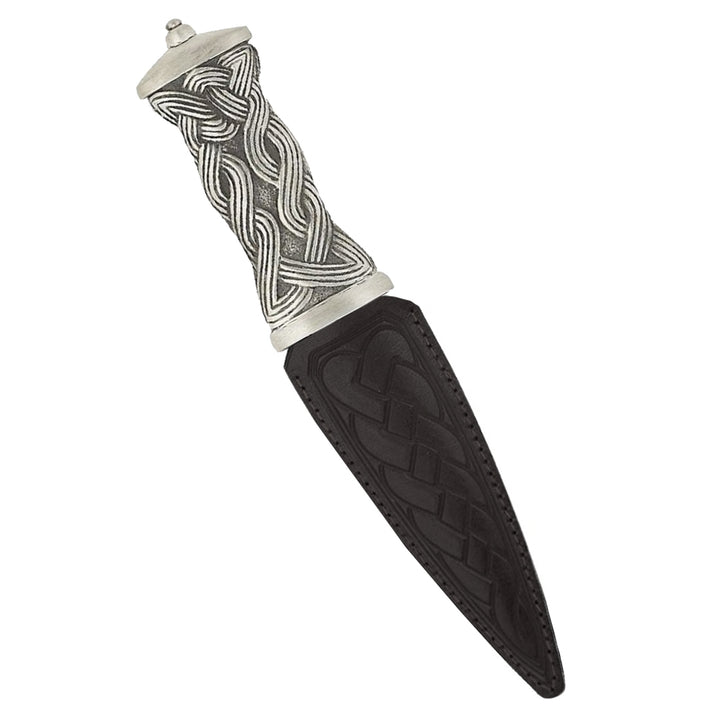 Sgian Dubh, Matte Pewter Celtic Weave