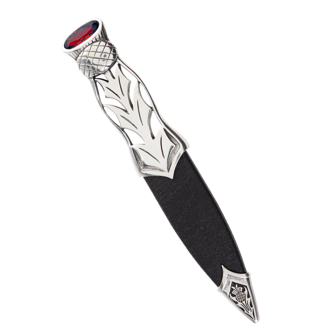 Sgian Dubh, Pewter Jura - Ruby Stone