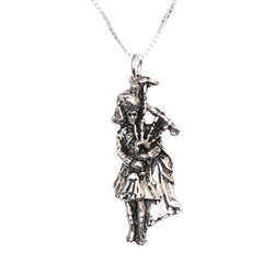 Silver Bagpiper Necklace