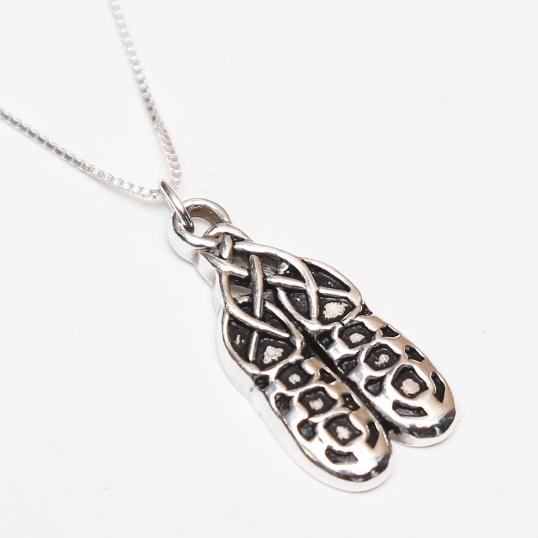Silver Highland Dance Ghillies Necklace Angle