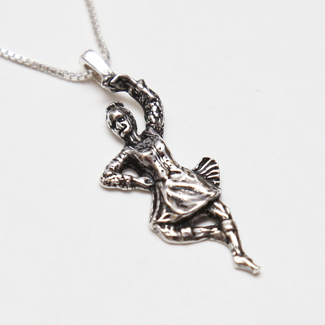 Silver Highland Dancer Necklace Angle