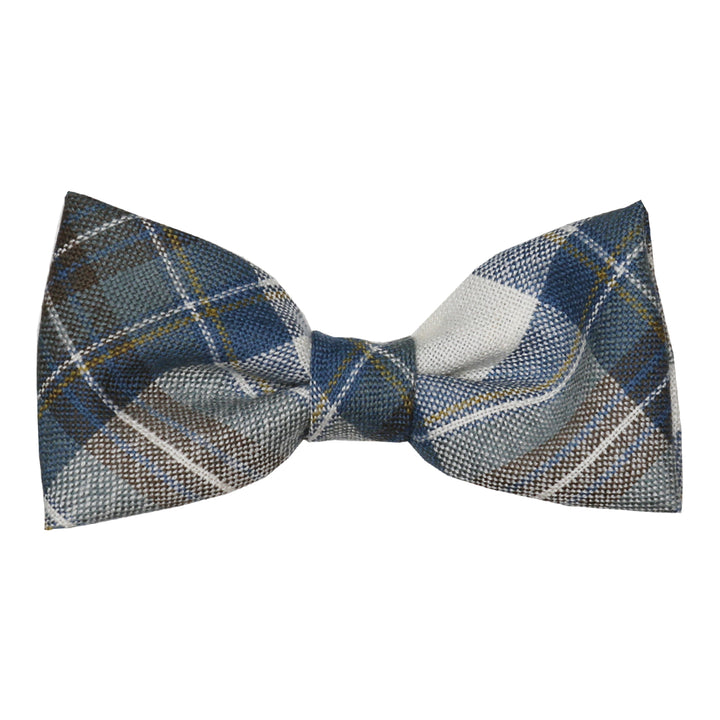 Men's Tartan Bow Tie - Stewart Muted Blue Weathered