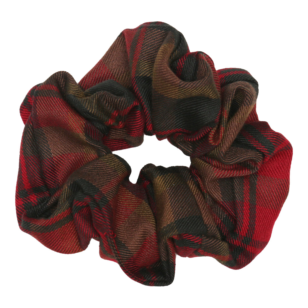 Tartan Hair Scrunchie - Maple Leaf