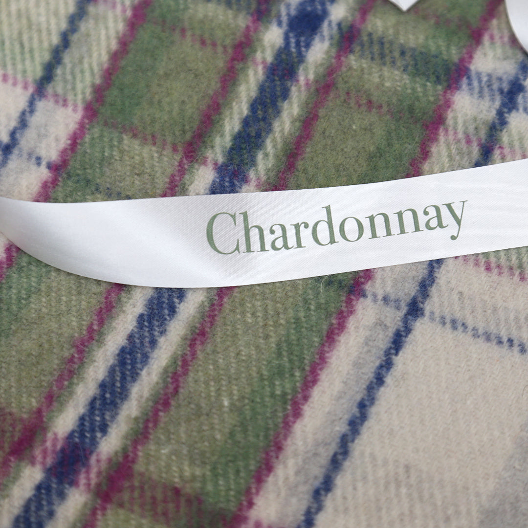 Tartan Lap Blanket - Chardonnay Angle