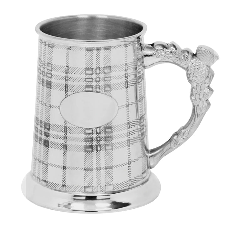 Tartan Pewter Beer Mug Tankard (1 Pint)