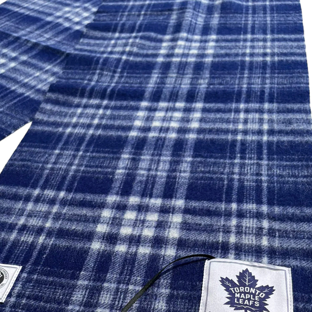 Toronto Maple Leafs Lambswool Tartan Scarf Close