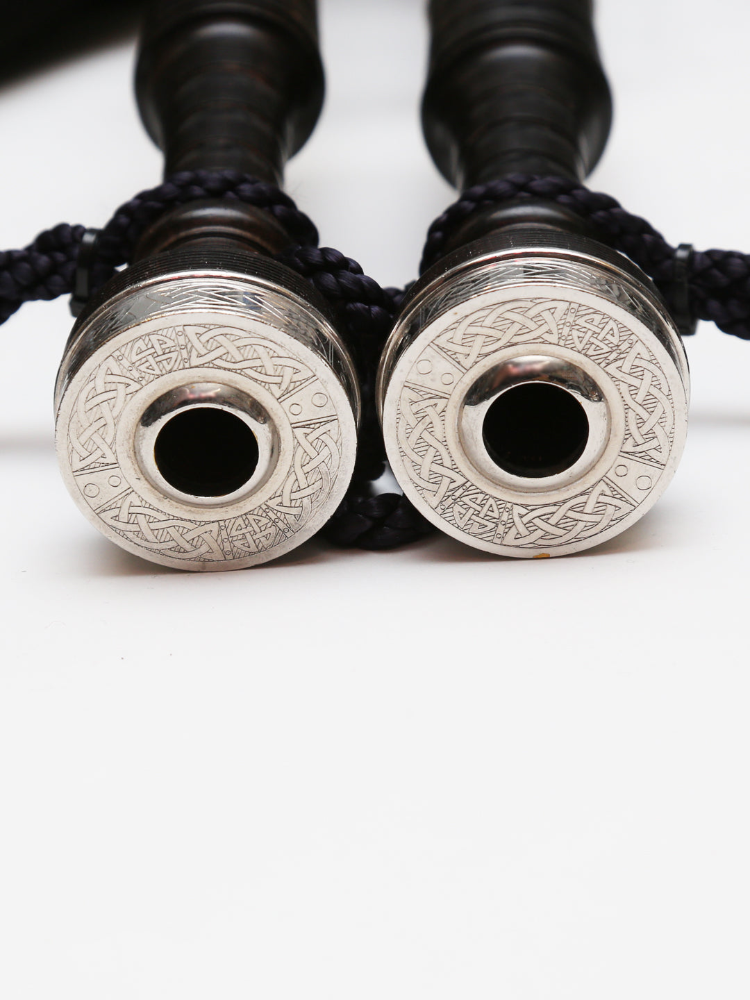 Used Bagpipes - McCallum Full Engraved Celtic Alloy (2008) Ring Caps