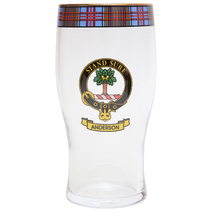 Clan Crest Beer Glass - Anderson