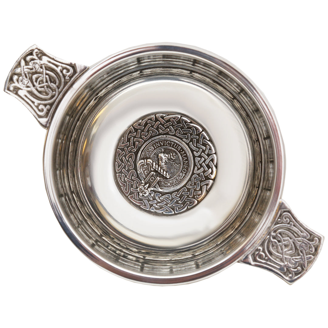 Clan Crest Quaich - Armstrong Silver