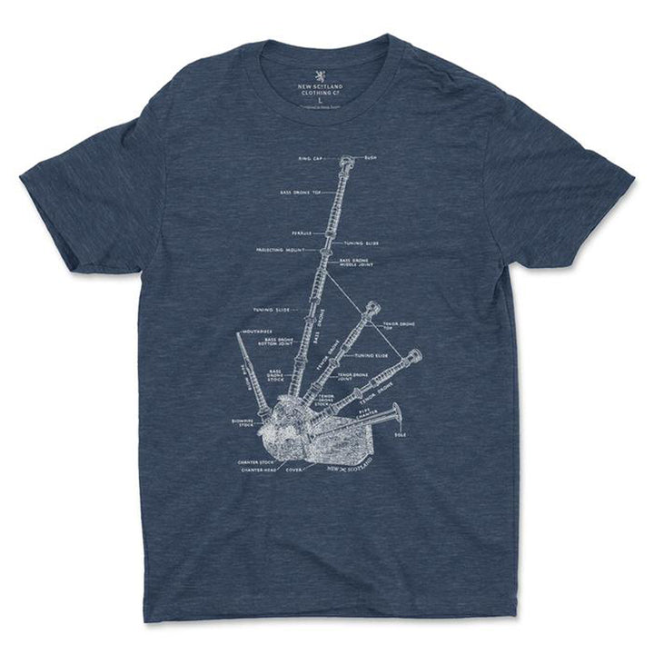 Bagpipes T-Shirt - Heather Navy