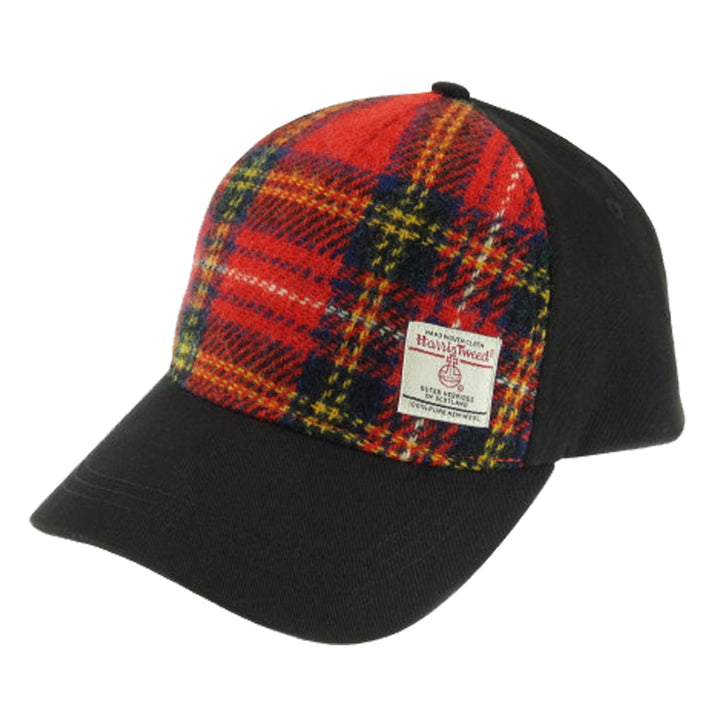 Baseball Cap with Harris Tweed Red