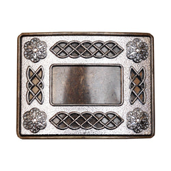 Belt Buckle, Antique Chrome and Brass Celtic