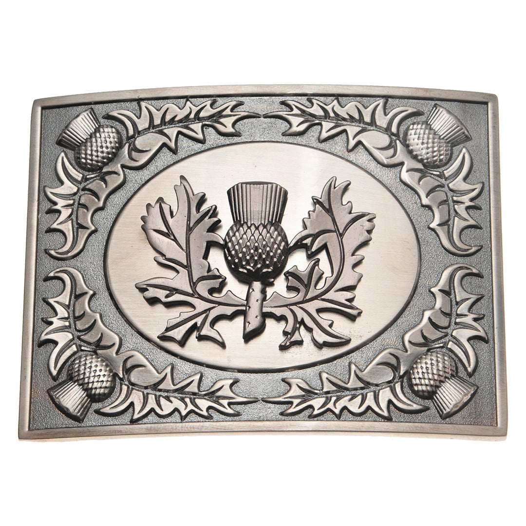 Belt Buckle, Thistle Antique