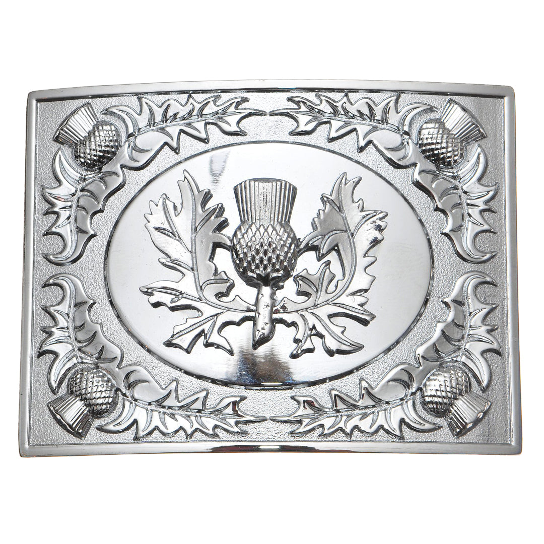 Belt Buckle, Thistle Chrome