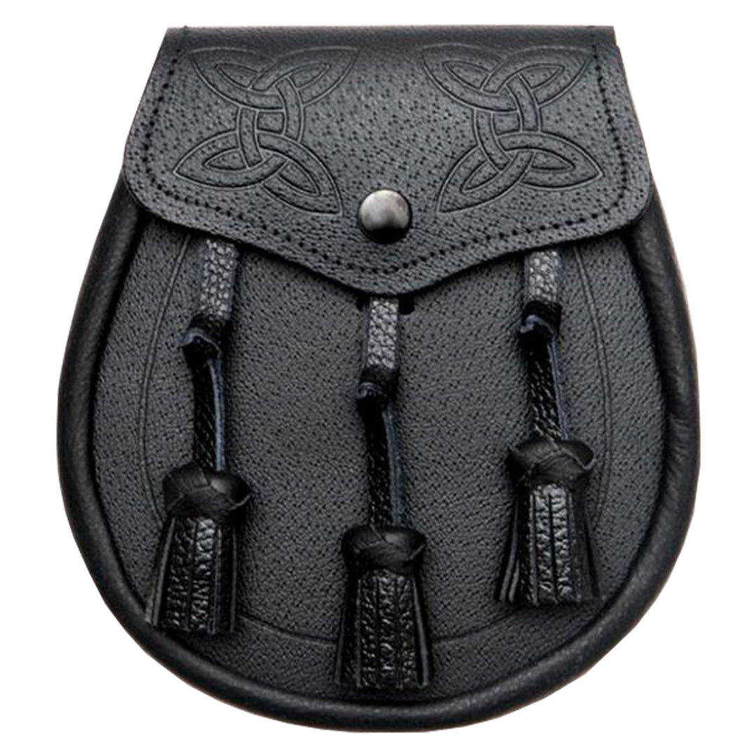 Black Tooled Leather Sporran
