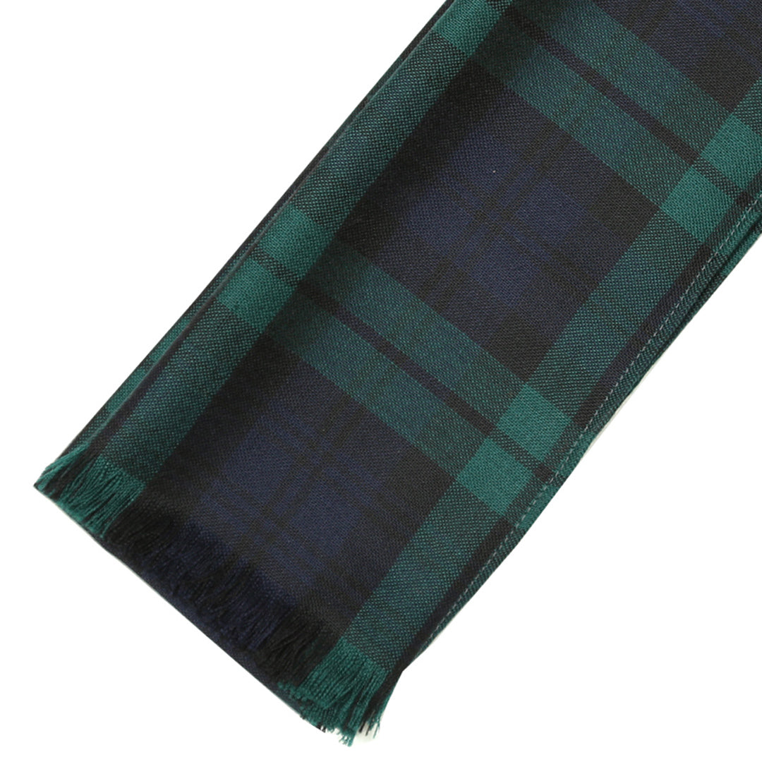 Fine Weight Tartan Scarf - Black Watch Modern