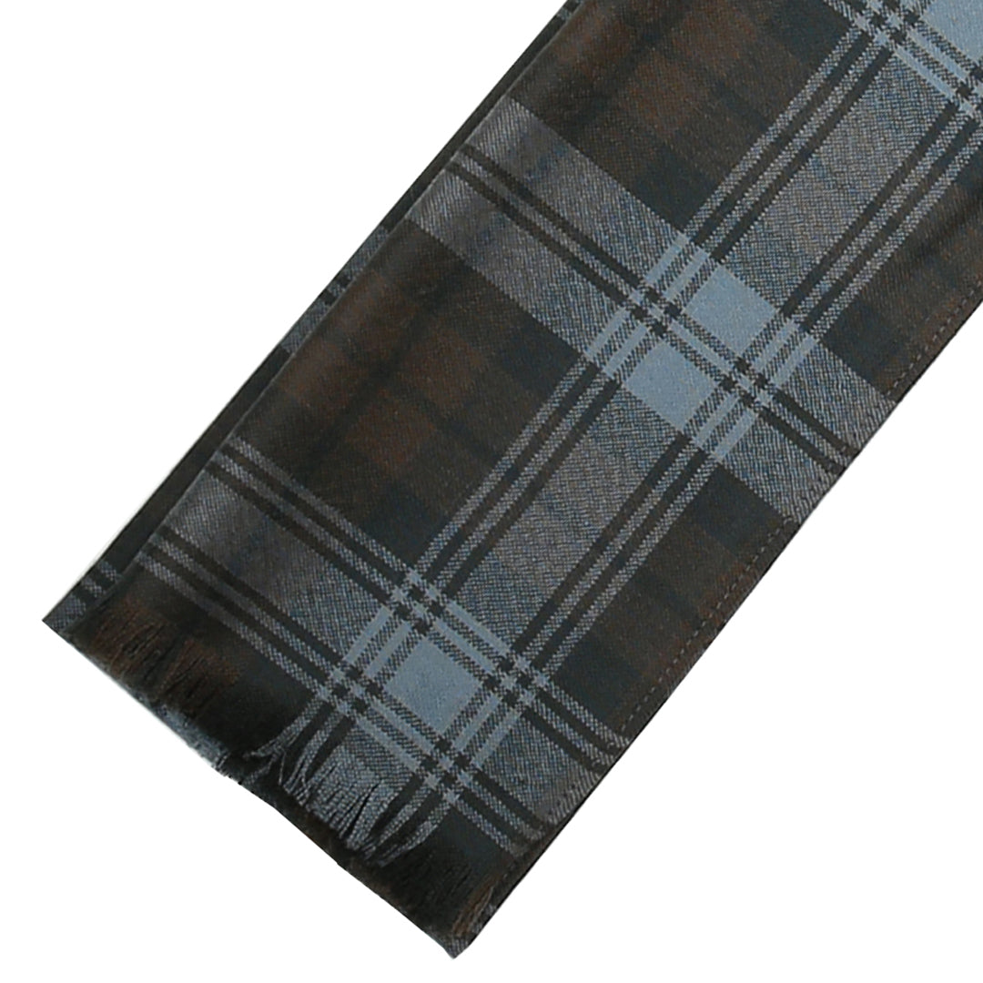 Fine Weight Tartan Scarf - Black Watch Weathered