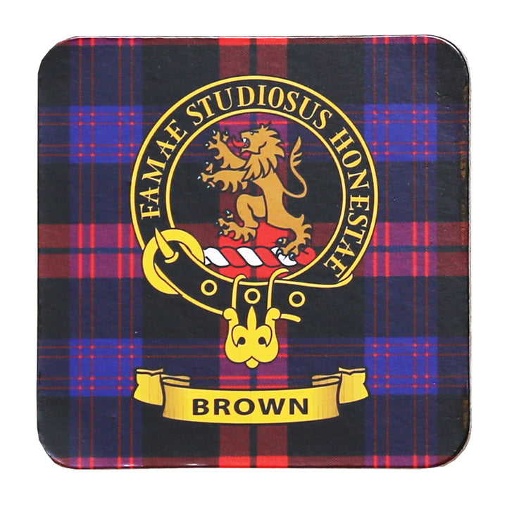 Clan Crest Drink Coaster - Brown