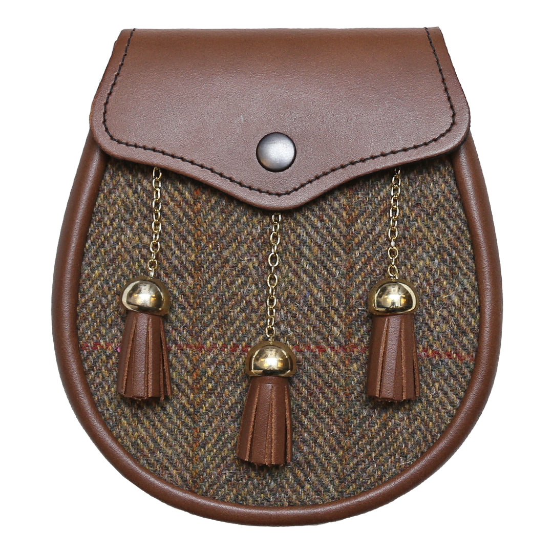 Brown Leather Tweed Sporran