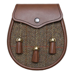Brown Leather Tweed Sporran