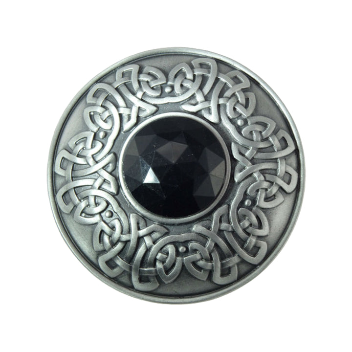 Celtic Brooch with Black Stone
