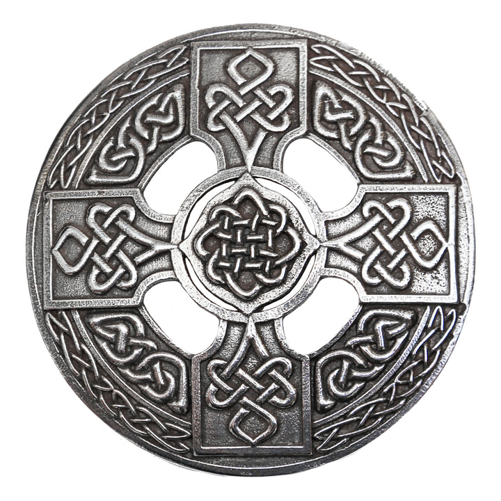 Celtic Cross Plaid Brooch