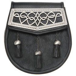 Celtic Knot Plated Blackskin Sporran
