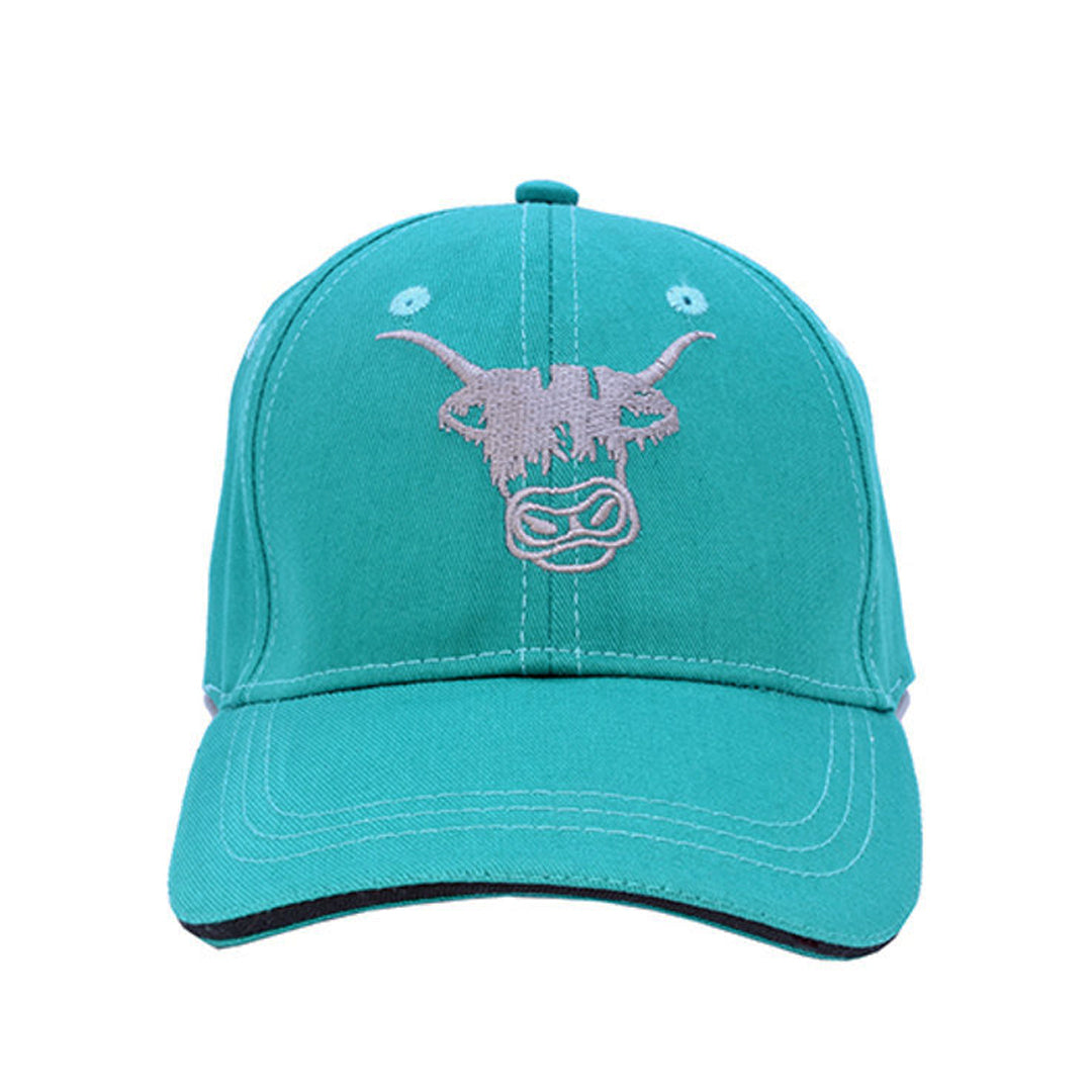 Child's Highland Cow Baseball Cap Teal