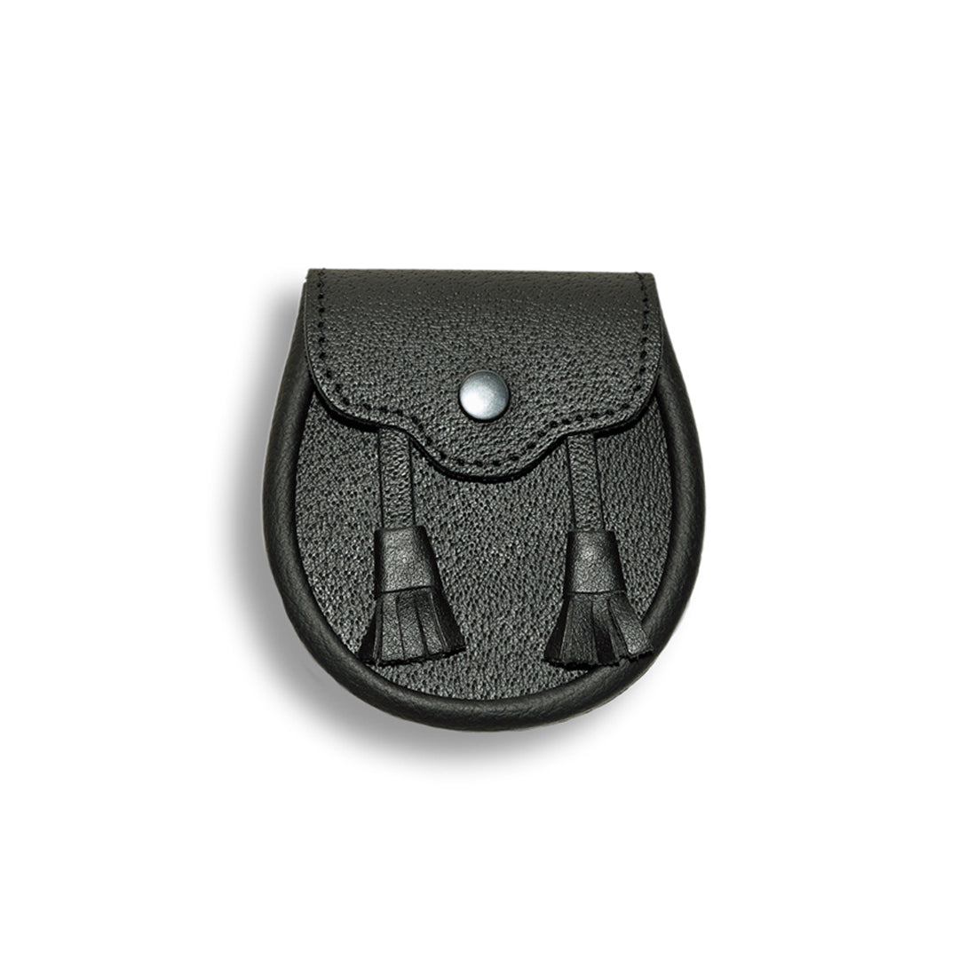Child's Sporran Black Leather Medium